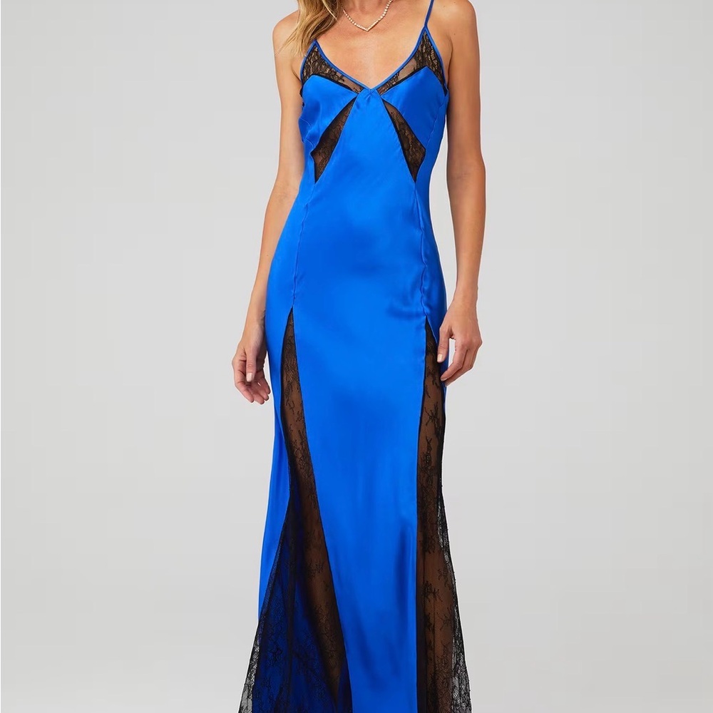 Blue dress black Lace delfi collective